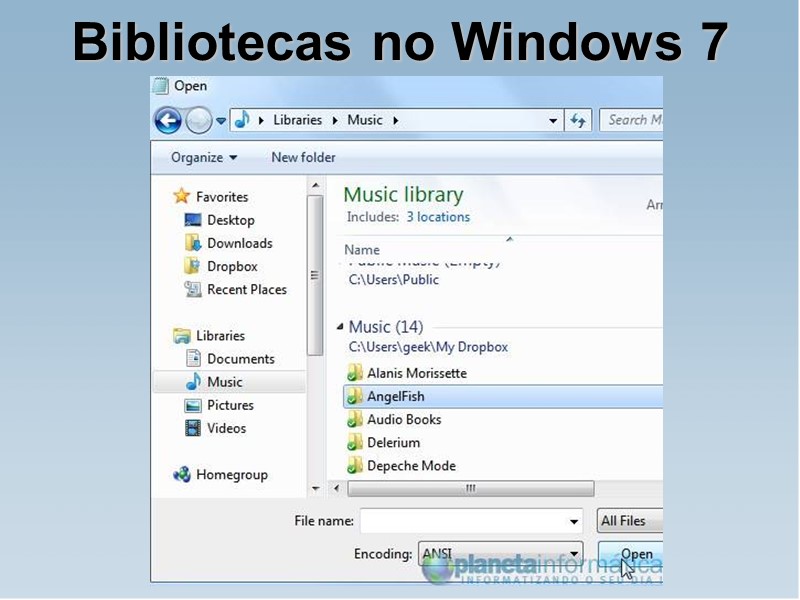 Bibliotecas no Windows 7